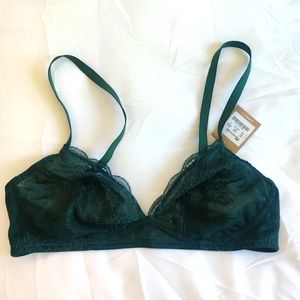 Forest green lace Madewell Camila bralette